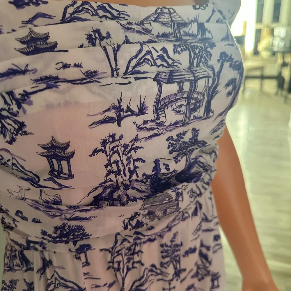 Few Moda o.p.t Classic Dress Blue Toile - Picture 2 of 9
